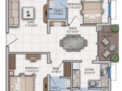 Fully furnished 2 BHK for sale in ASBL Lakeside