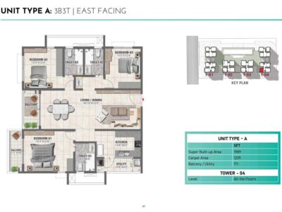 3 BHK for sale in Prestige clairemont